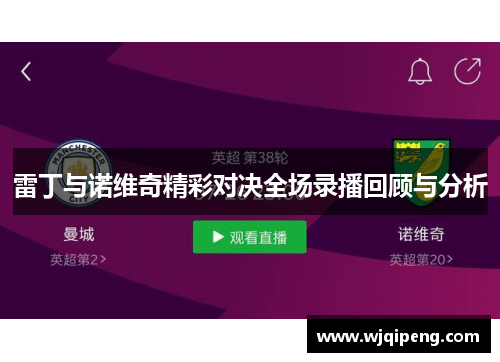 雷丁与诺维奇精彩对决全场录播回顾与分析